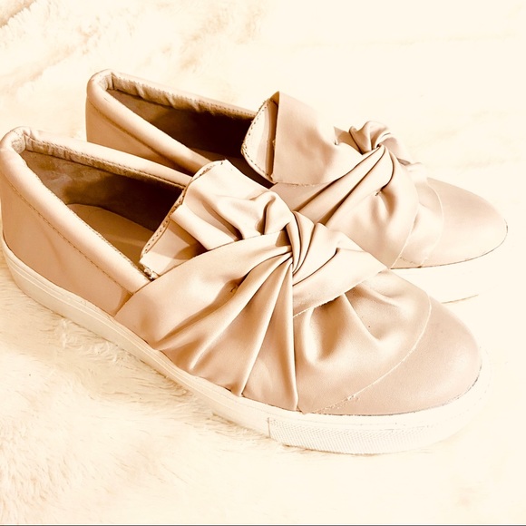 MIA Shoes - MIA Zoe Soft Blush Knotted Slip-On Sneaker Shoe